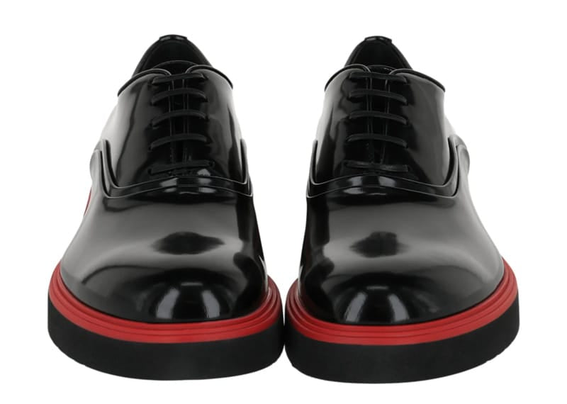 Ferragamo Fiorino Leather Derby Loafers Black