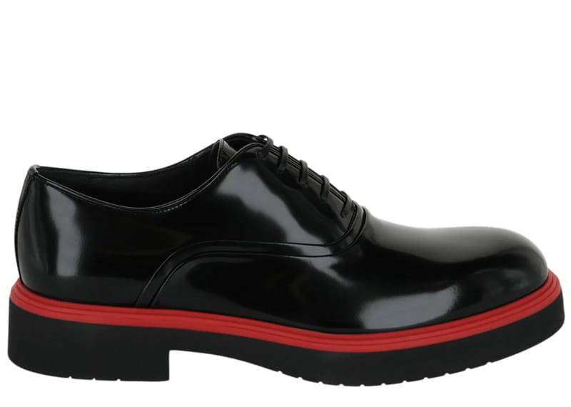 Ferragamo Fiorino Leather Derby Loafers Black