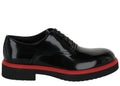 Ferragamo Fiorino Leather Derby Loafers Black