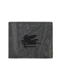 Etro Wallet Arnica And Leather Logo Grey