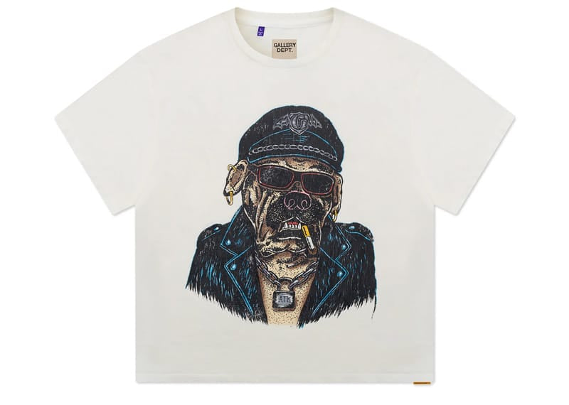 Gallery Dept. Oct Biker Dog Tee Light Archival White