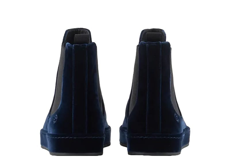 Giorgio Armani Velvet Ankle Boot Navy
