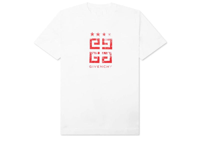 Givenchy 4G Stamp Logo T-Shirt White/Red