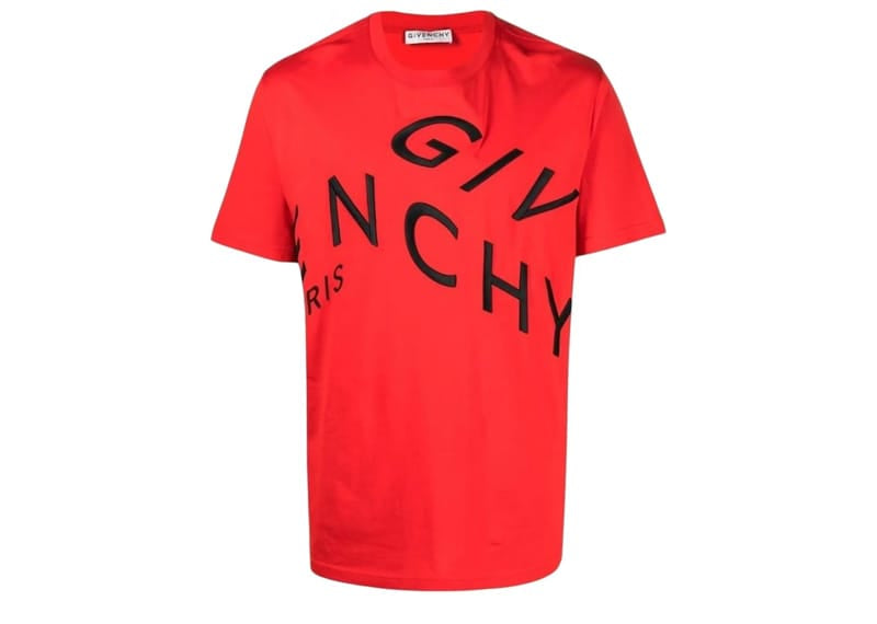 Givenchy Refracted Embroidered Logo Oversized T-Shirt Red