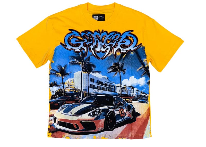 Godspeed Car Meet Miami T-shirt Yellow