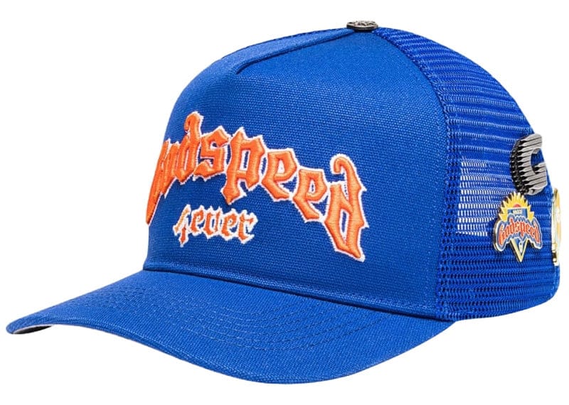 Godspeed Forever Trucker Hat Blue Orange