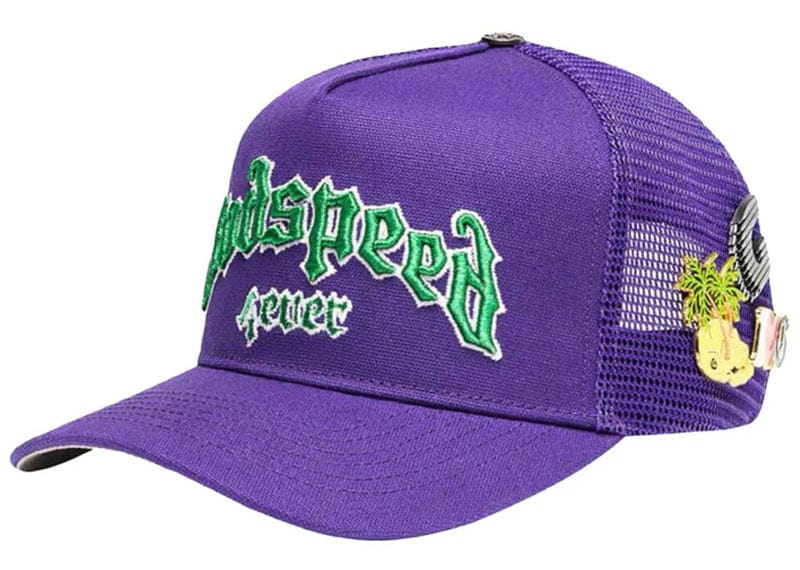 Godspeed Forever Trucker Hat Purple Green
