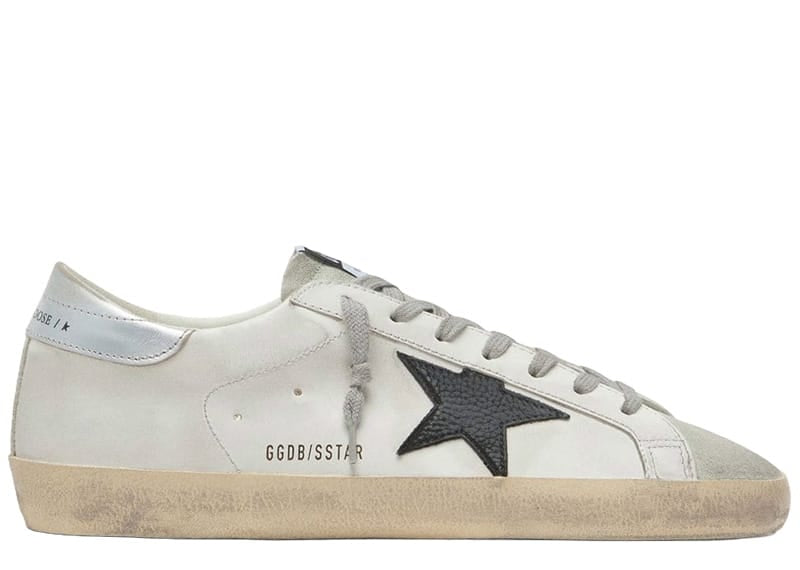 Golden Goose Super-Star Classic Suede Toe/Tongue Nabuk Black Star Laminated Heel White