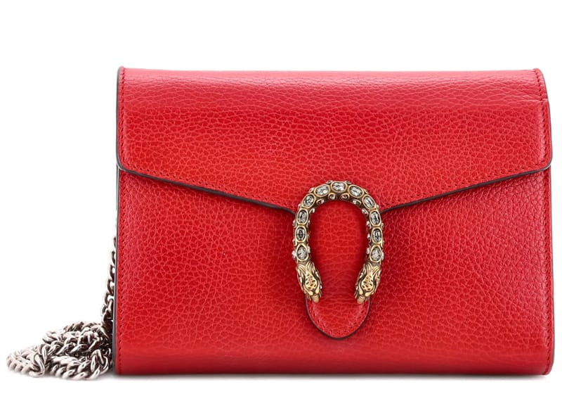 Gucci Dionysus Chain Wallet Red Leather