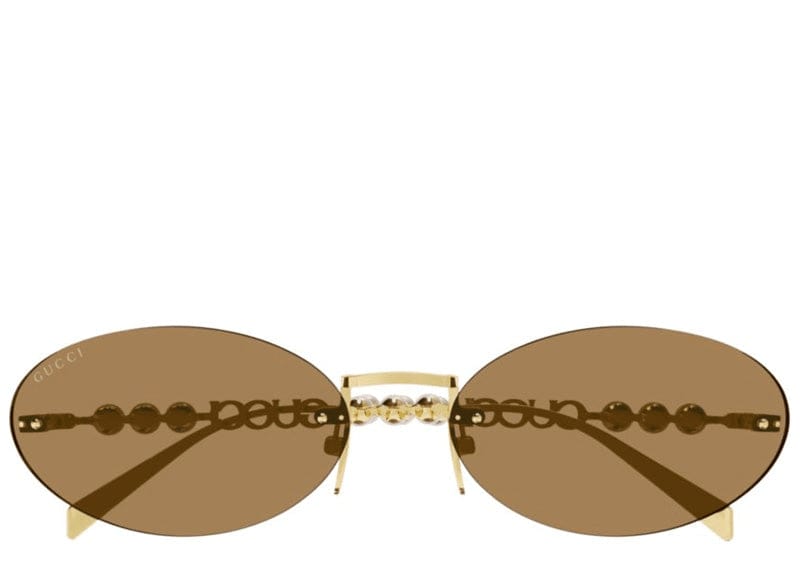 Gucci Fashion Show 62mm Oval Pearl Detail Statement Sunglasses