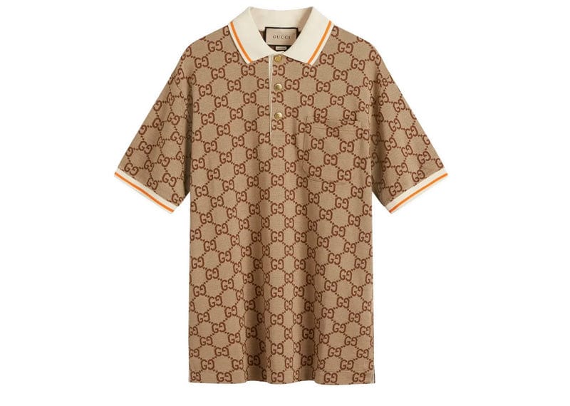 Gucci GG Cotton Piquet Polo Beige