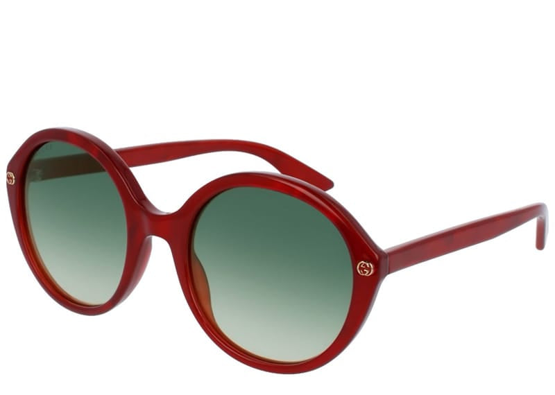 Gucci GG Oversized Sunglasses Red Marble Frame Gold Bee