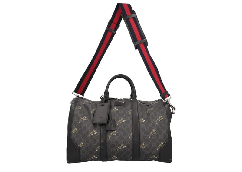 Gucci GG Supreme Tigers Duffle Bag Black/Grey