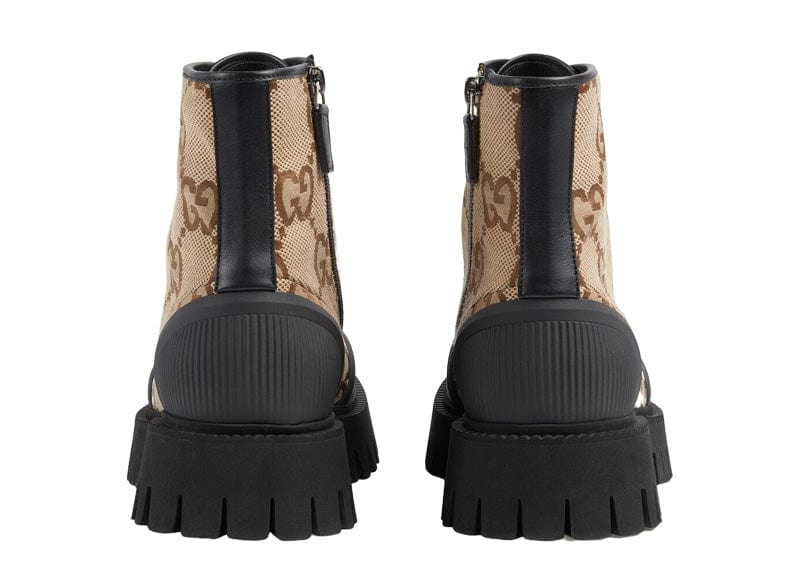 Gucci Lace Up Boot Maxi GG Camel