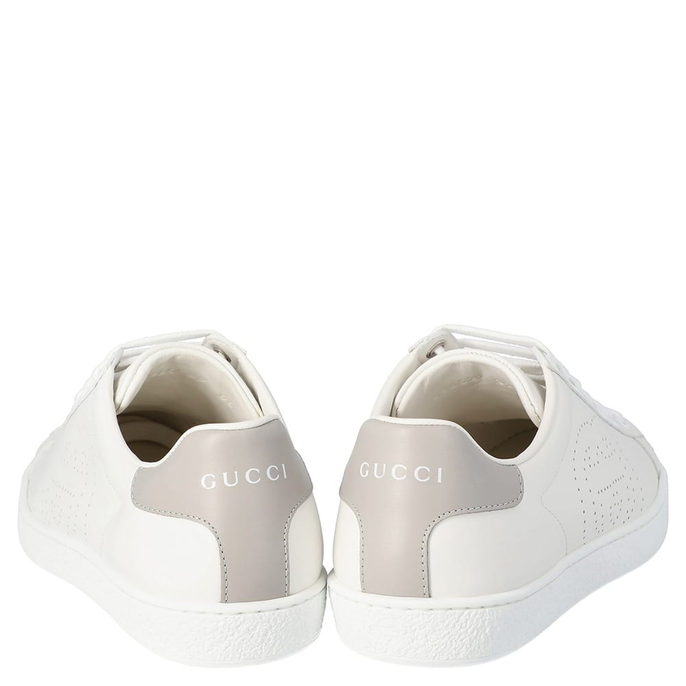 Gucci Perforated Interlocking G Leather Ace Low Top White