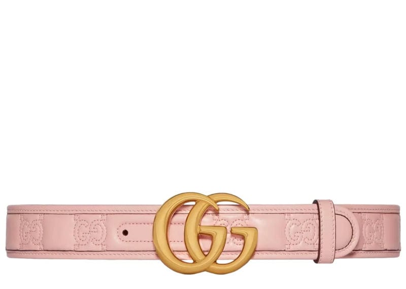 Gucci Pink GG Marmont Matelassé Belt 110/44