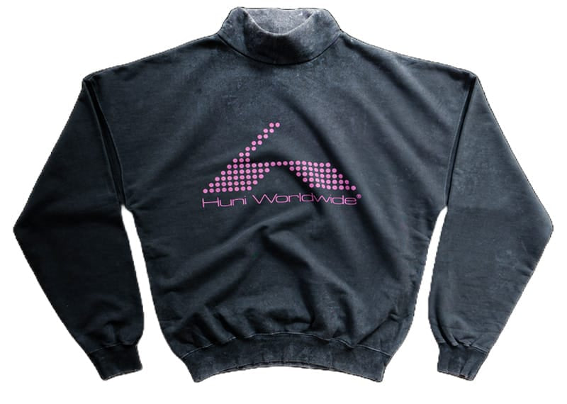 Huni Design Worldwide Mockneck Sweater Washed Black