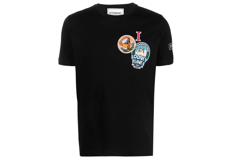 Iceberg x Looney Tunes Patch Detail Cotton T-shirt Black