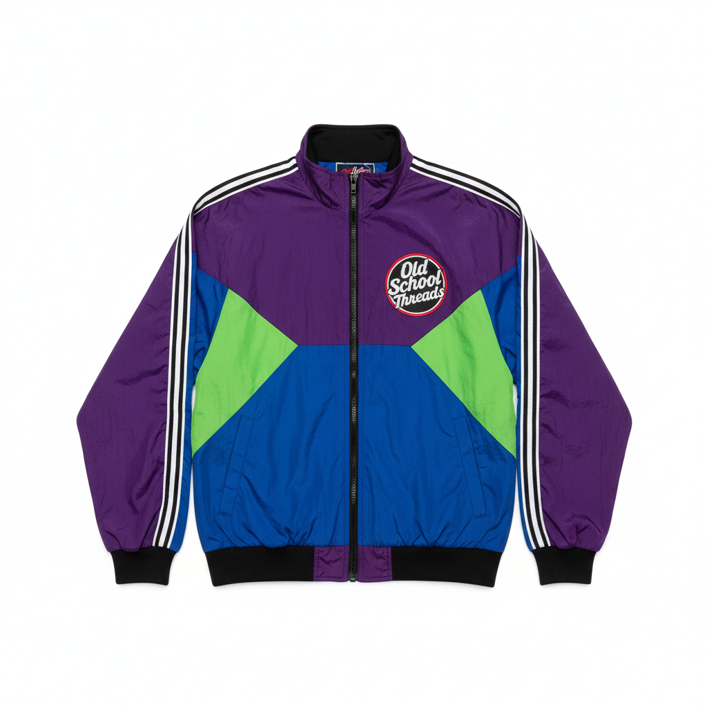 Old School Threads Retro Track Jacket flat lay