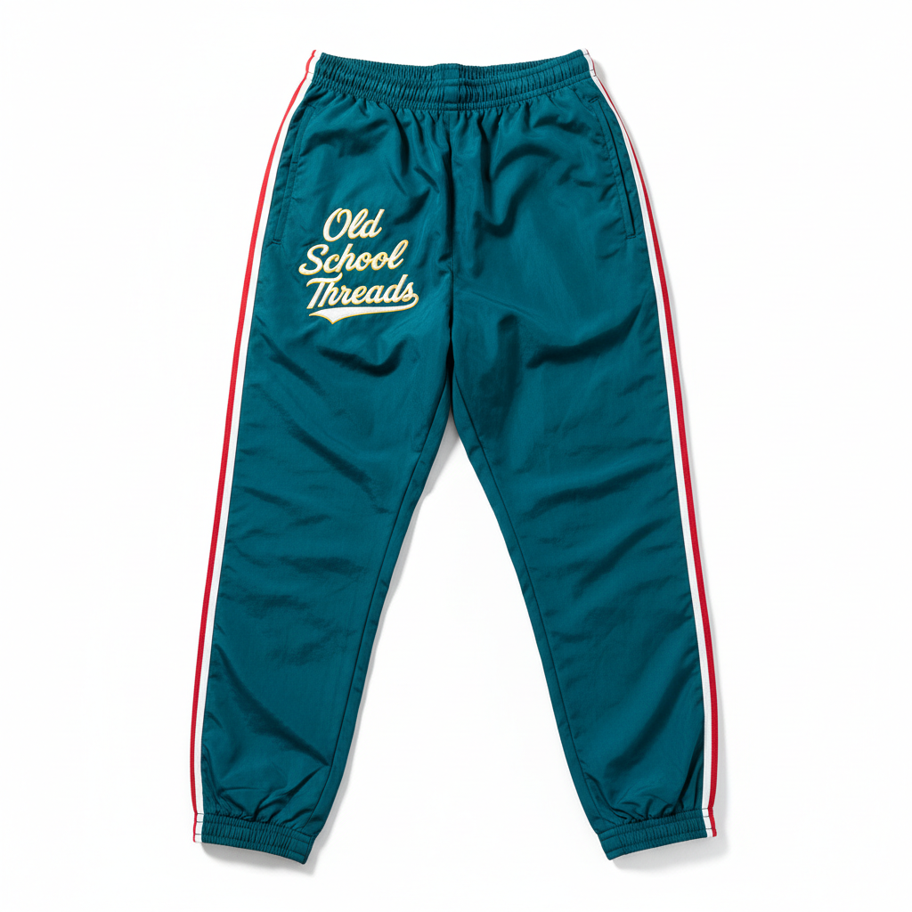 Old School Threads Retro Tracksuit Bottom flat lay