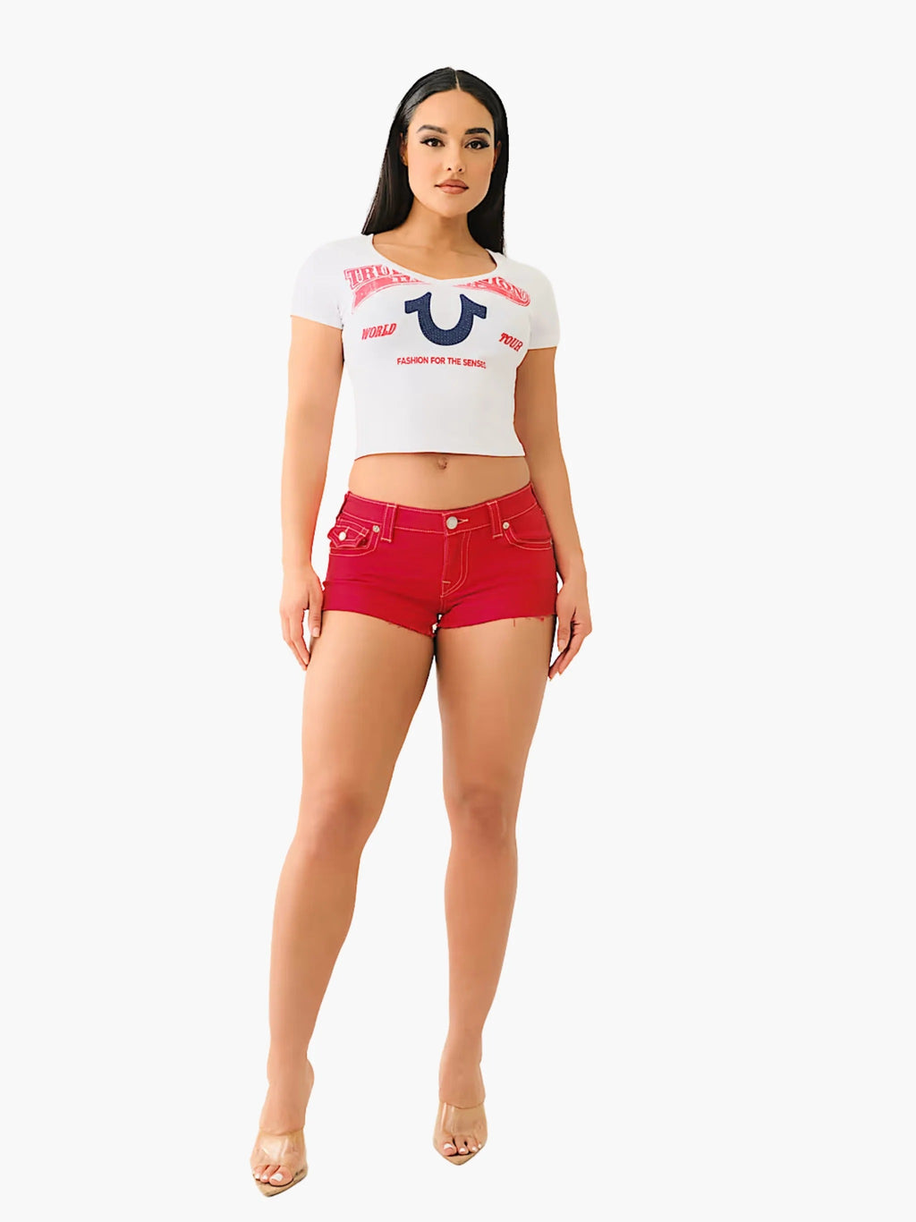 True Religion Joey Low Rise Short Flap Scarlet Sage