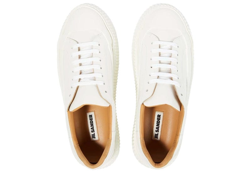 Jil Sander Leather Flatform Sneaker White