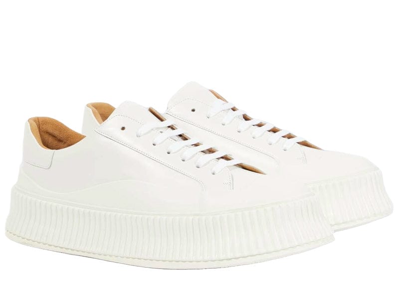 Jil Sander Leather Flatform Sneaker White