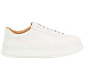 Jil Sander Leather Flatform Sneaker White