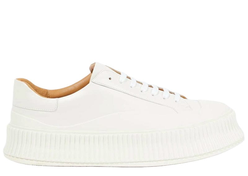 Jil Sander Leather Flatform Sneaker White