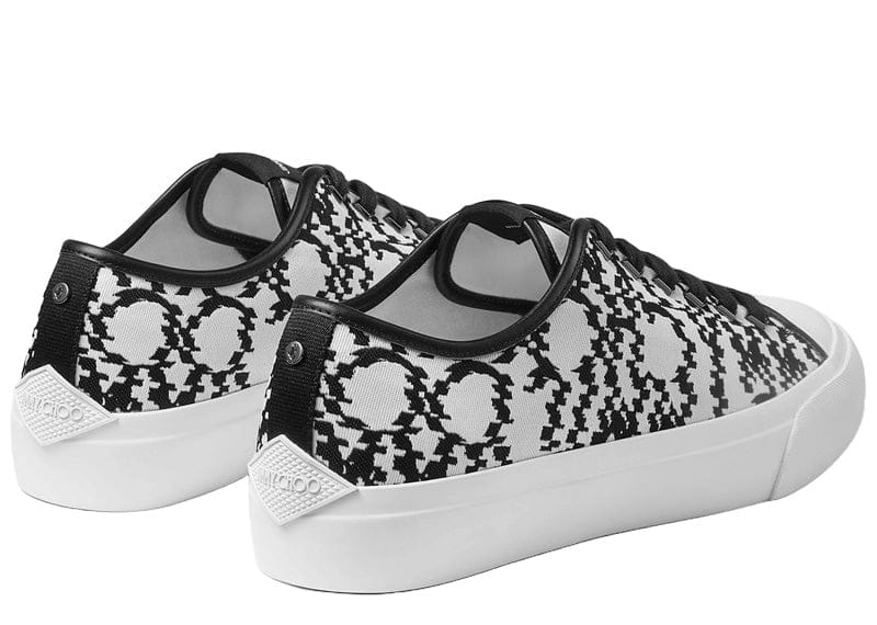 Jimmy Choo Palma/M Distorted Logo Jacquard Sneakers White/Black