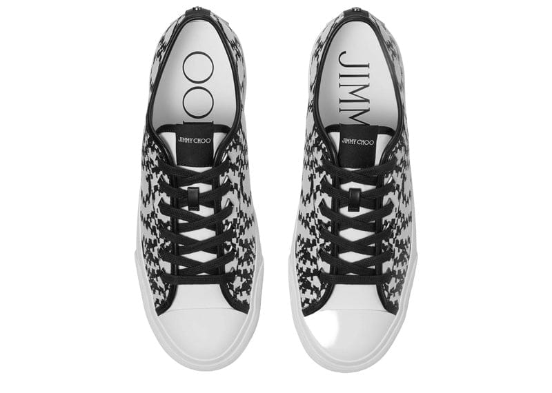 Jimmy Choo Palma/M Distorted Logo Jacquard Sneakers White/Black