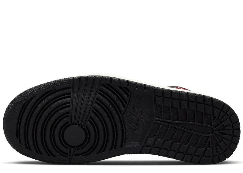 Air Jordan 1 Mid Black Sail Gym Red (W)