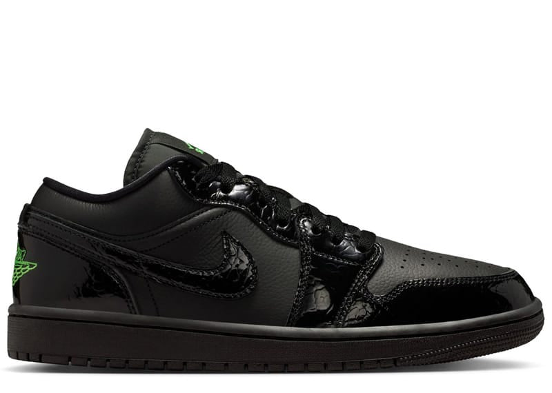 Jordan 1 Low SE Black Croc Scream Green (Women's)