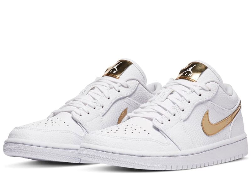 Jordan 1 Low White Metallic Gold (Women's)