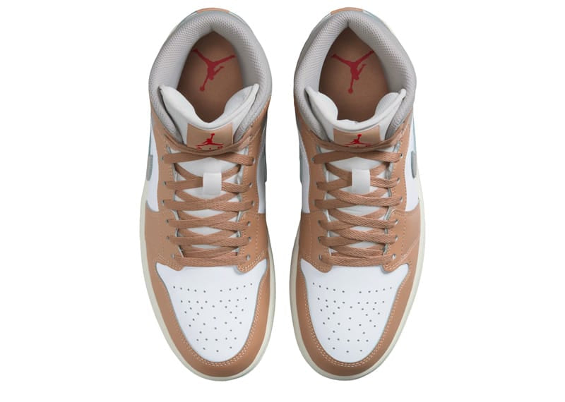 Jordan 1 Mid Rattan White College Grey