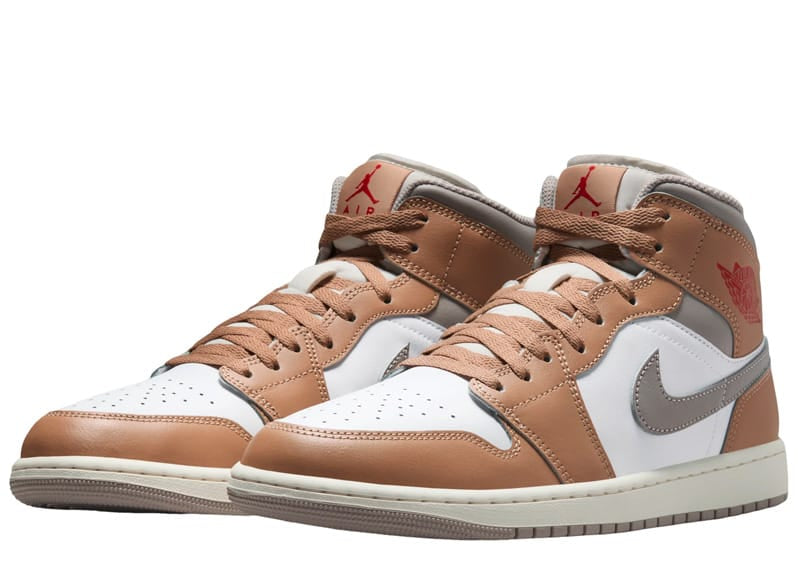 Jordan 1 Mid Rattan White College Grey