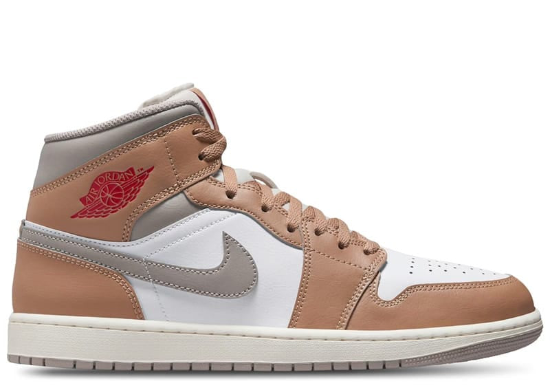 Jordan 1 Mid Rattan White College Grey
