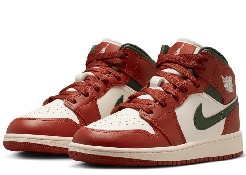 Jordan 1 Mid Redstone Midnight Green (GS)