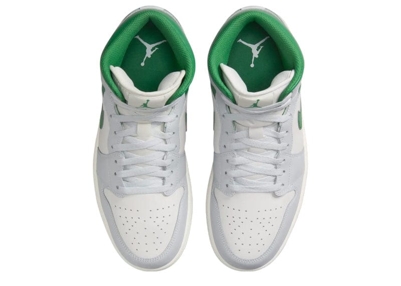 Jordan 1 Mid White Pure Platinum Pine Green