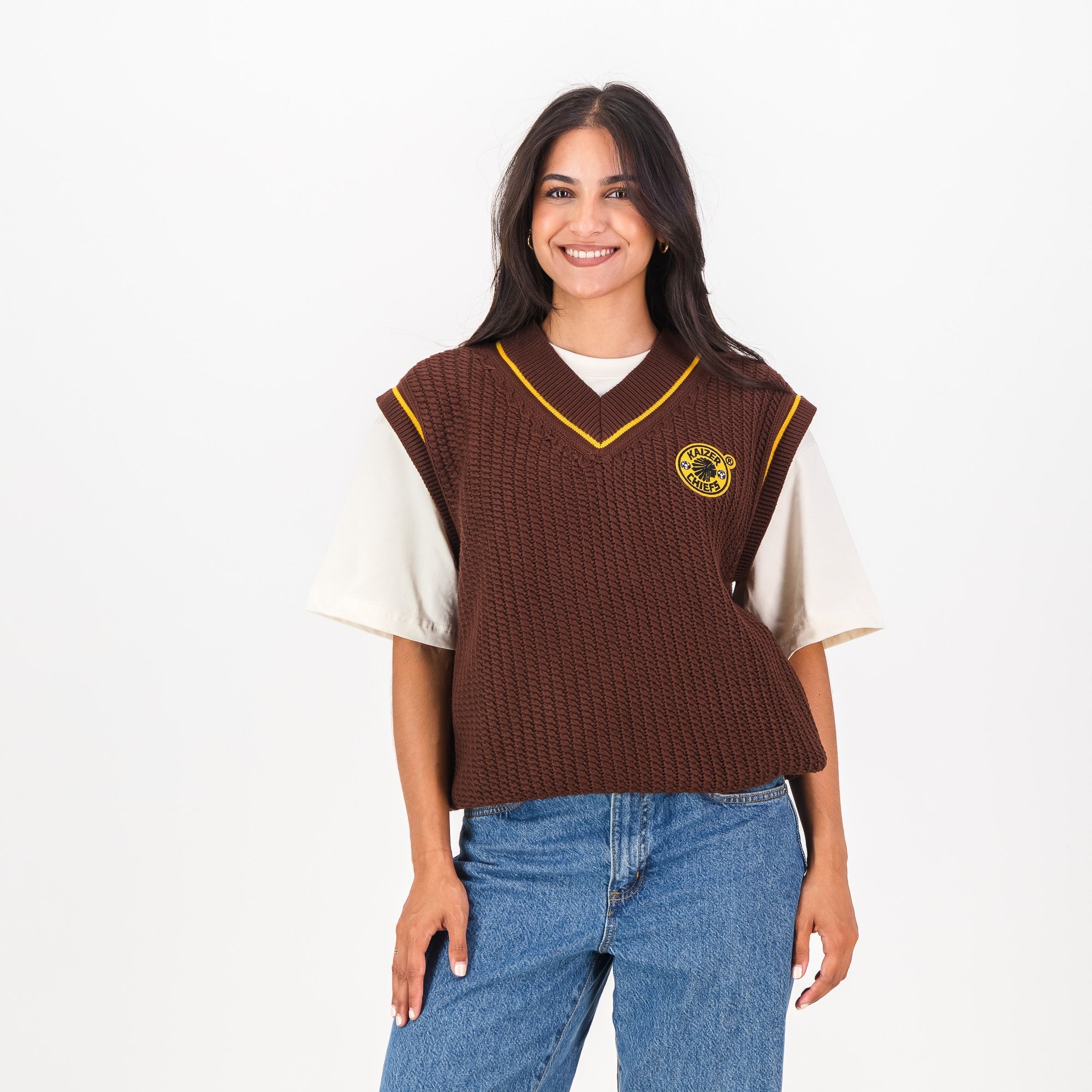 Kaizer Chiefs Heritage Crochet Vest-Chocolate