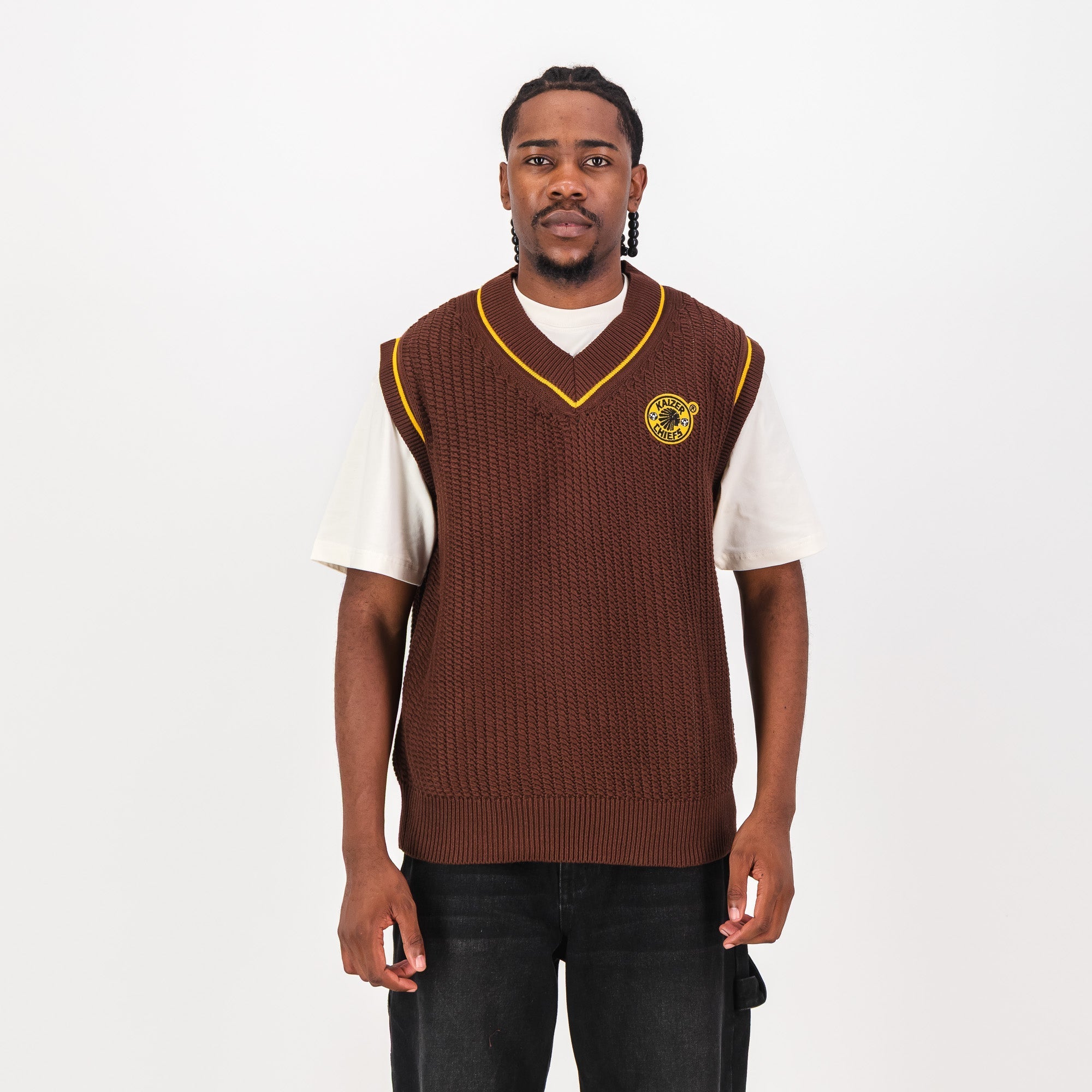 Kaizer Chiefs Heritage Crochet Vest-Chocolate