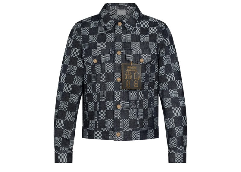 Louis Vuitton Distorted Damier Denim Jacket Cotton Denim Navy
