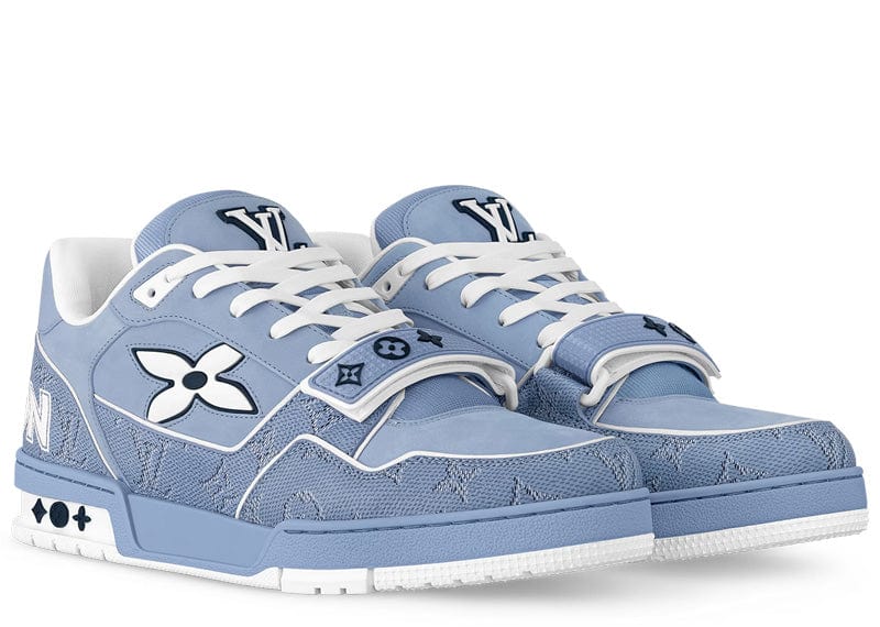 Louis Vuitton LV Trainer Velcro Strap Monogram Nubuck Calf Blue
