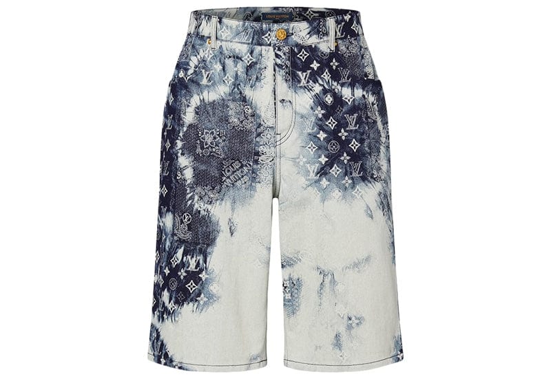 Louis Vuitton Monogram Bandana Baggy Fit Denim Shorts Indigo/White