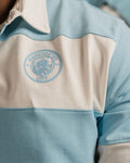Manchester City YD Stripe SS Rugby Polo-Sky Blue