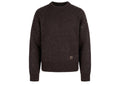 Manière De Voir Art Slogan Brushed Wool Knit Jumper Brown