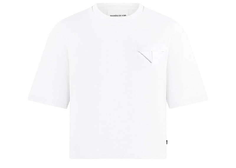 Manière De Voir Boxy Cropped T-Shirt White
