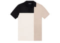 Manière De Voir Colour Block Knit Revere Polo Shirt Black/Beige