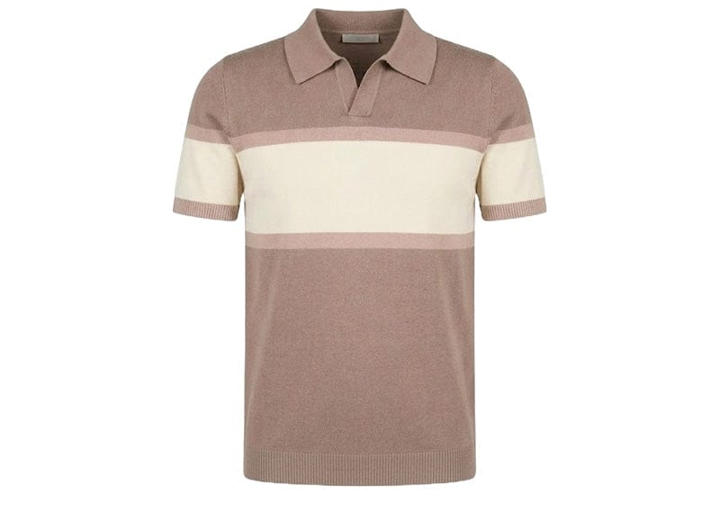 Manière De Voir Colour Block Polo Shirt Taupe