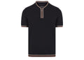Manière De Voir Crewneck Zip Polo Shirt Black